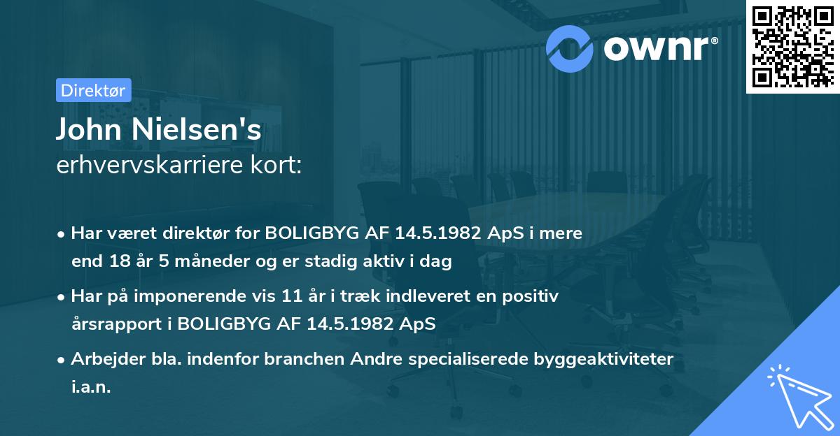 John Nielsen's erhvervskarriere kort
