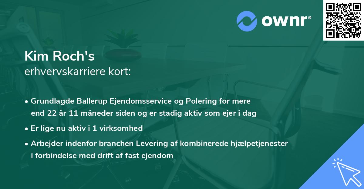 Kim Roch's erhvervskarriere kort