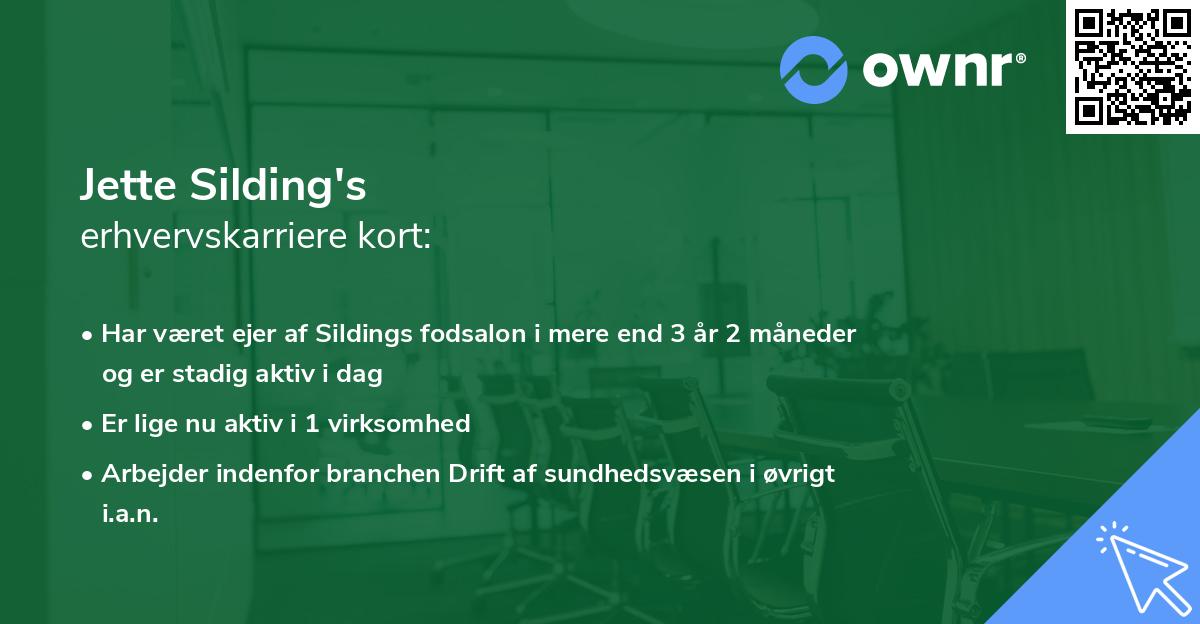 Jette Silding's erhvervskarriere kort