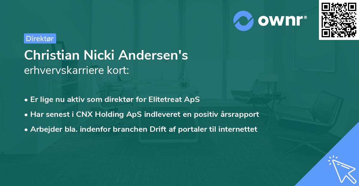 Christian Nicki Andersen's erhvervskarriere kort