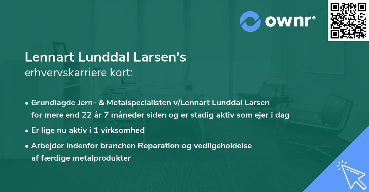 Lennart Lunddal Larsen's erhvervskarriere kort