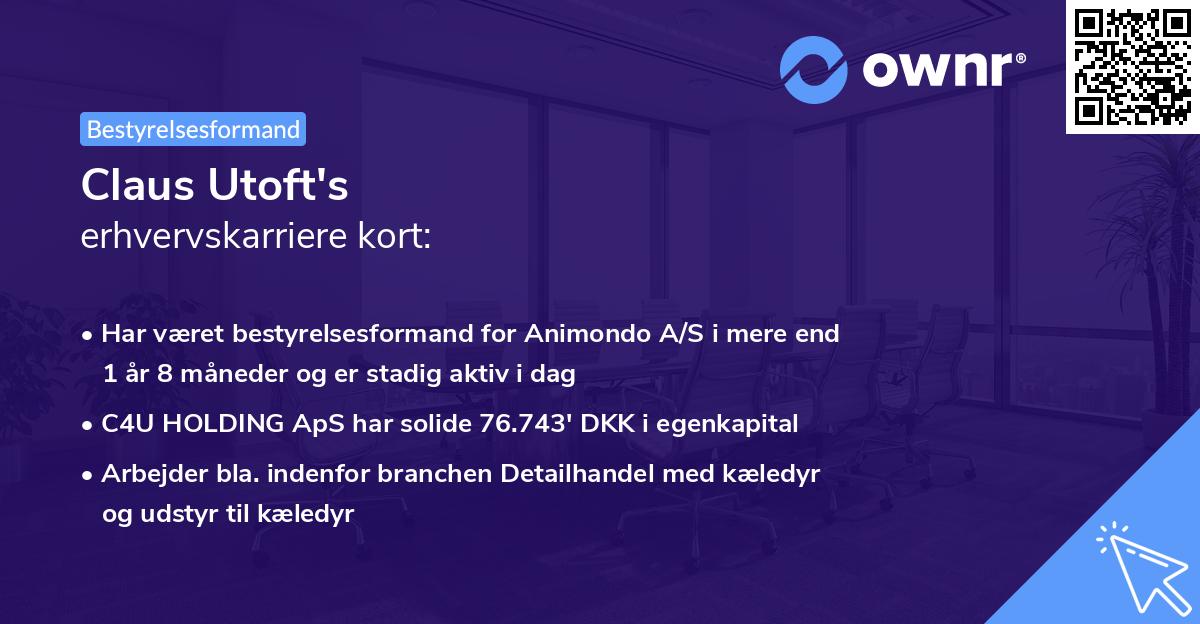 Claus Utoft's erhvervskarriere kort