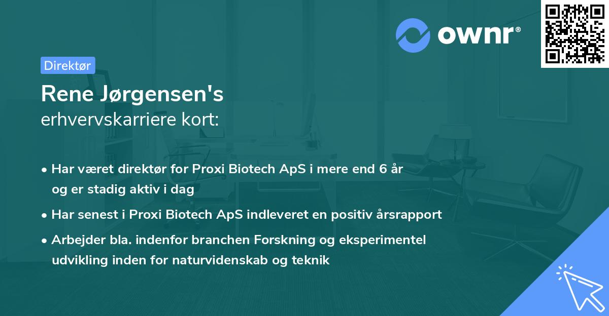 Rene Jørgensen's erhvervskarriere kort