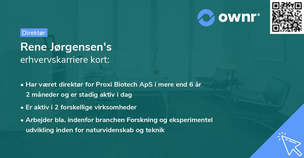 Rene Jørgensen's erhvervskarriere kort