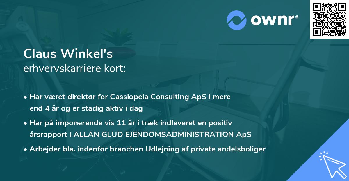 Claus Winkel's erhvervskarriere kort