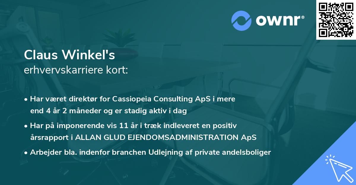 Claus Winkel's erhvervskarriere kort