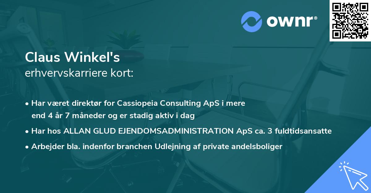 Claus Winkel's erhvervskarriere kort
