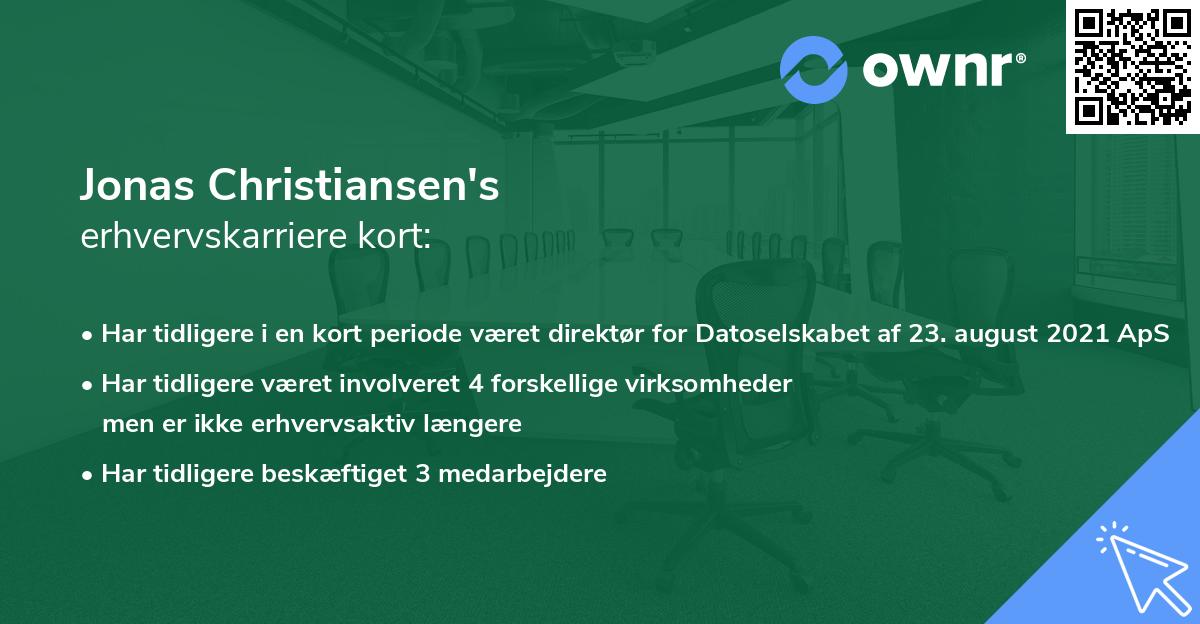 Jonas Christiansen's erhvervskarriere kort