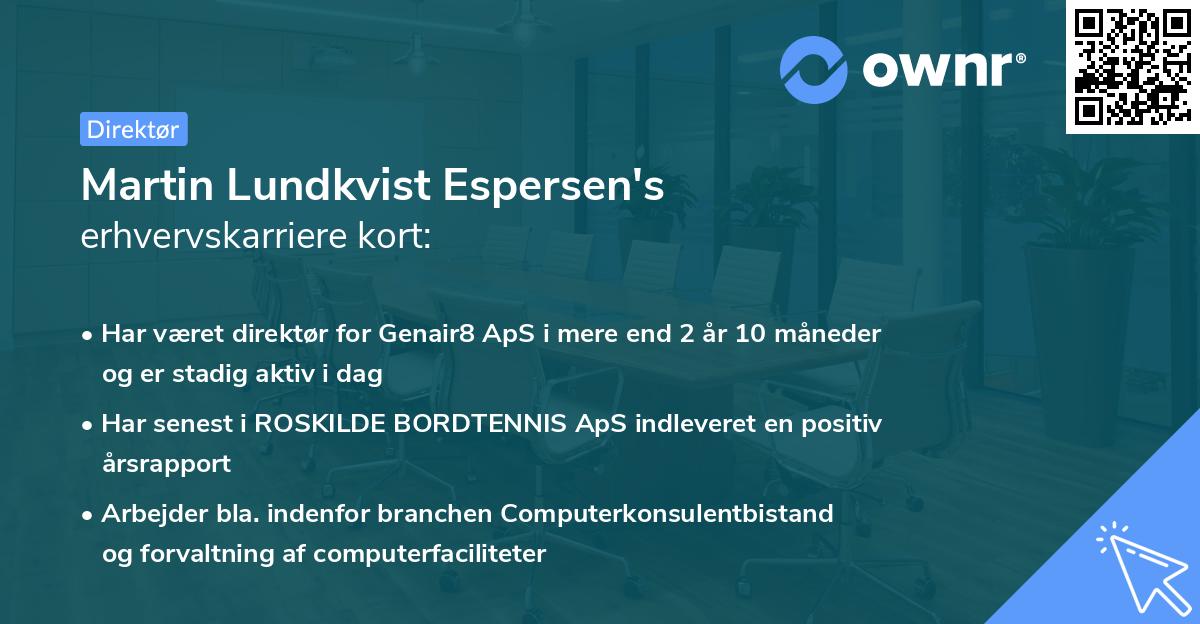 Martin Lundkvist Espersen's erhvervskarriere kort