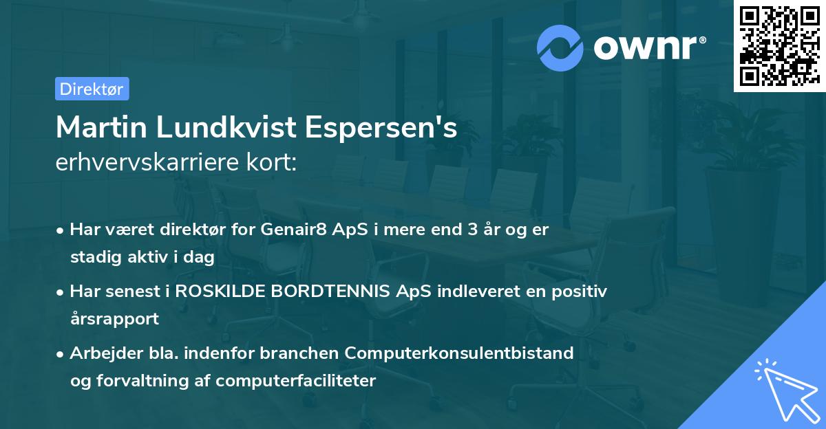 Martin Lundkvist Espersen's erhvervskarriere kort