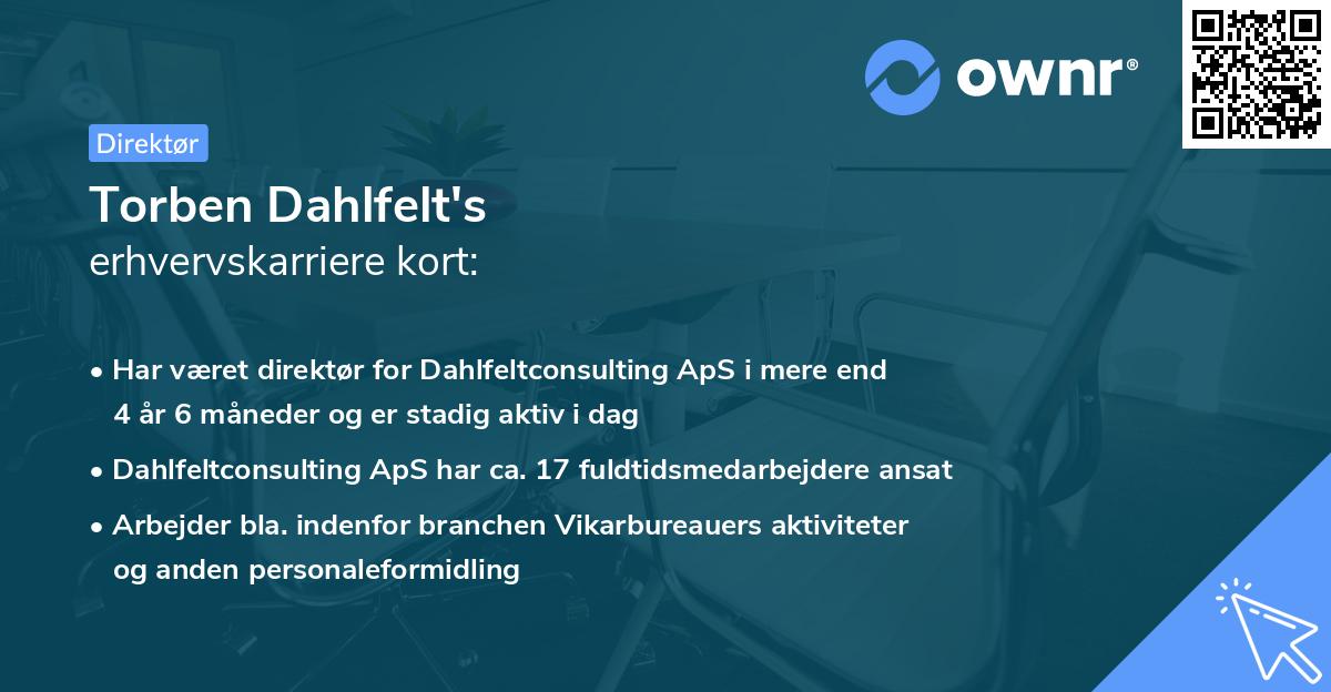 Torben Dahlfelt's erhvervskarriere kort