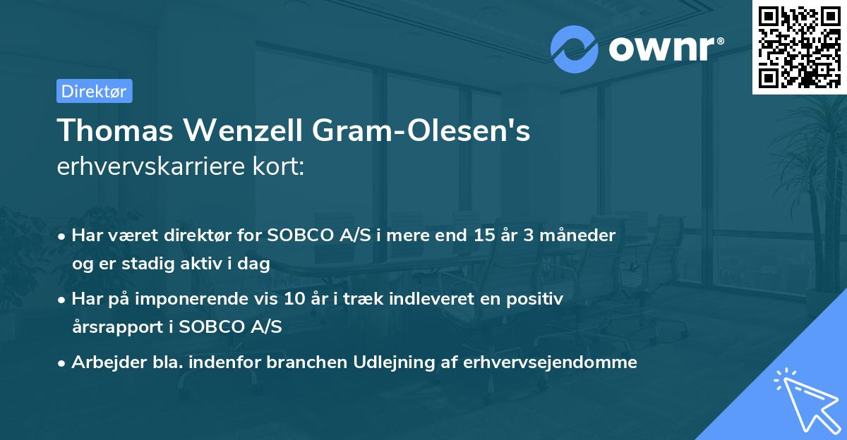 Thomas Wenzell Gram-Olesen's erhvervskarriere kort