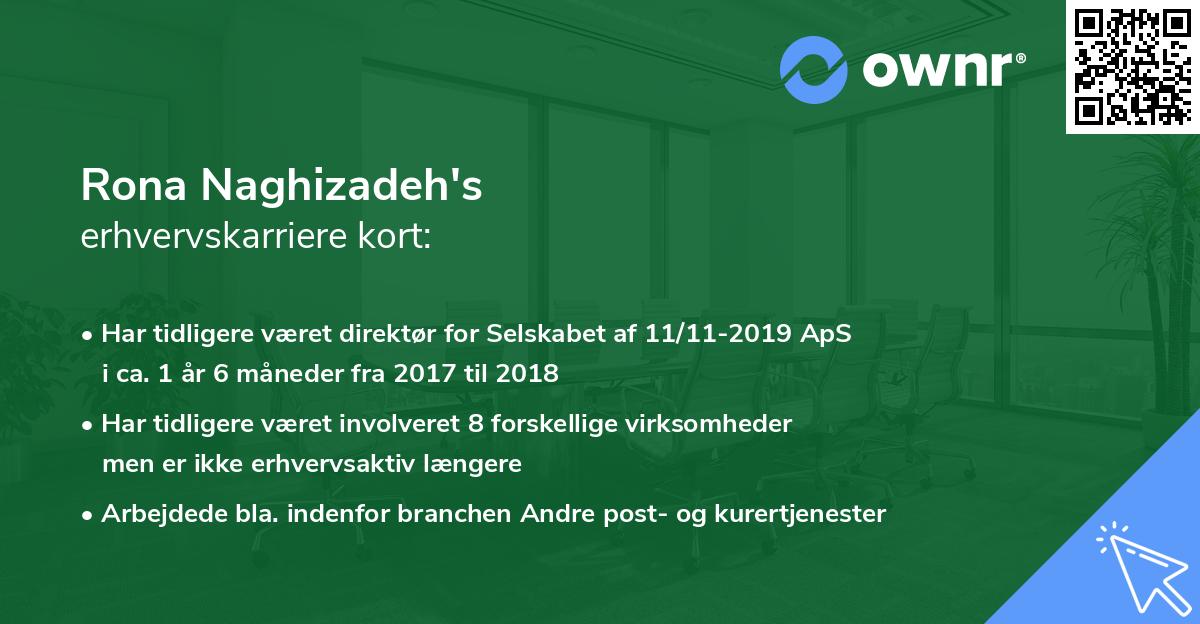 Rona Naghizadeh's erhvervskarriere kort