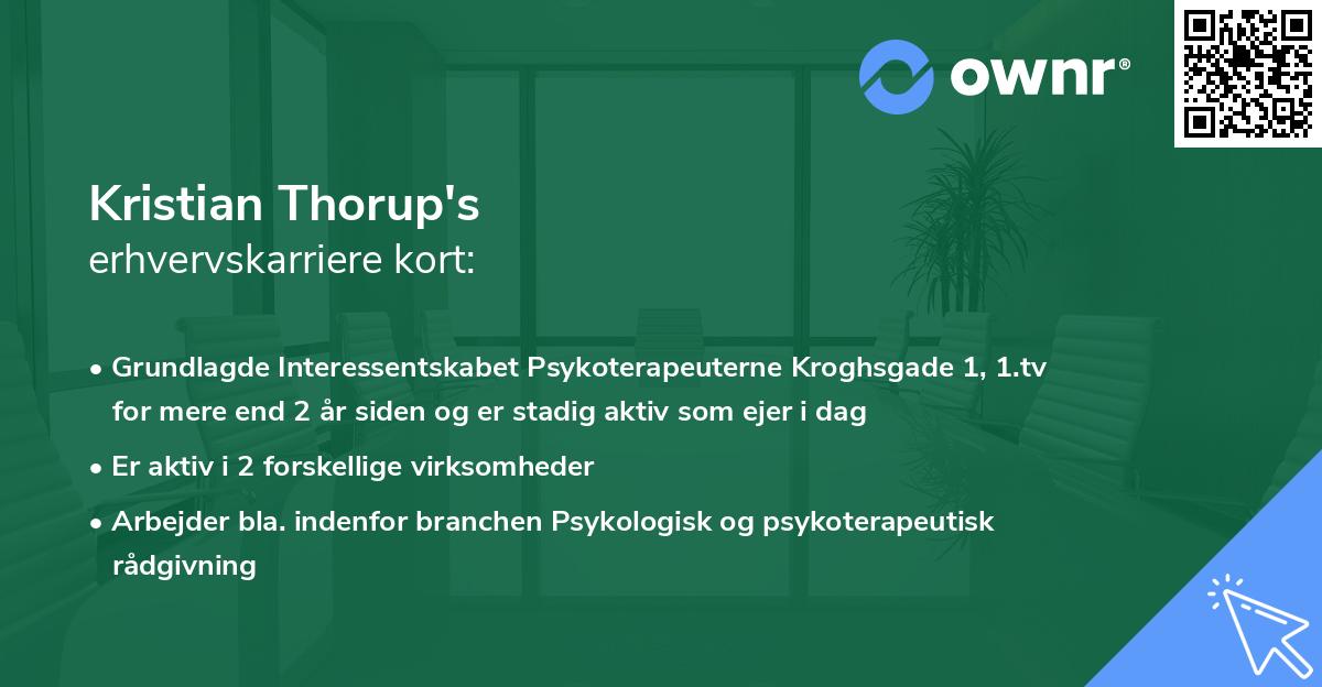 Kristian Thorup's erhvervskarriere kort