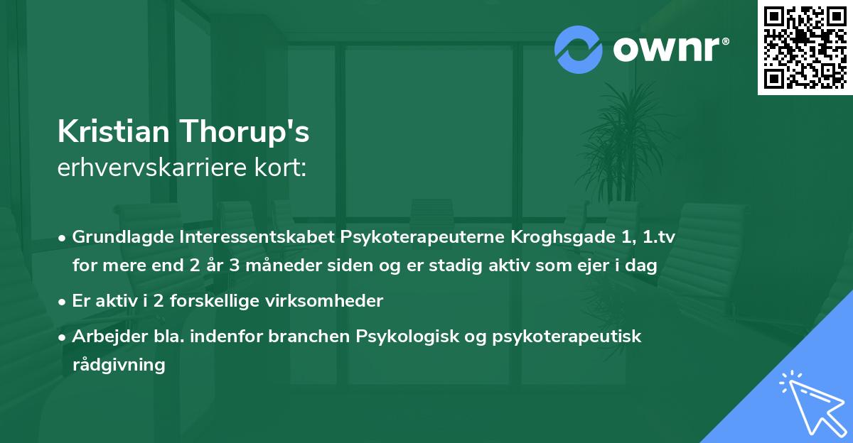 Kristian Thorup's erhvervskarriere kort