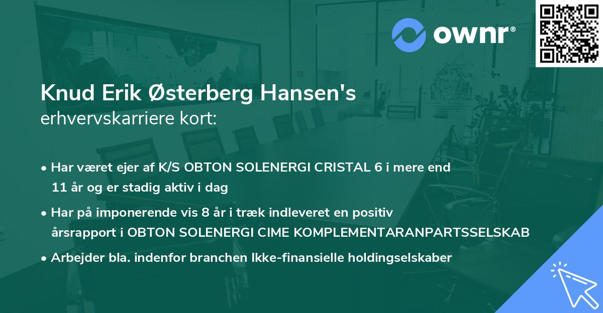 Knud Erik Østerberg Hansen's erhvervskarriere kort