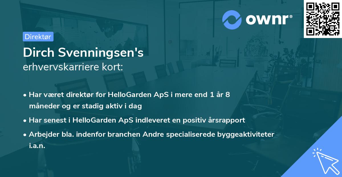 Dirch Svenningsen's erhvervskarriere kort