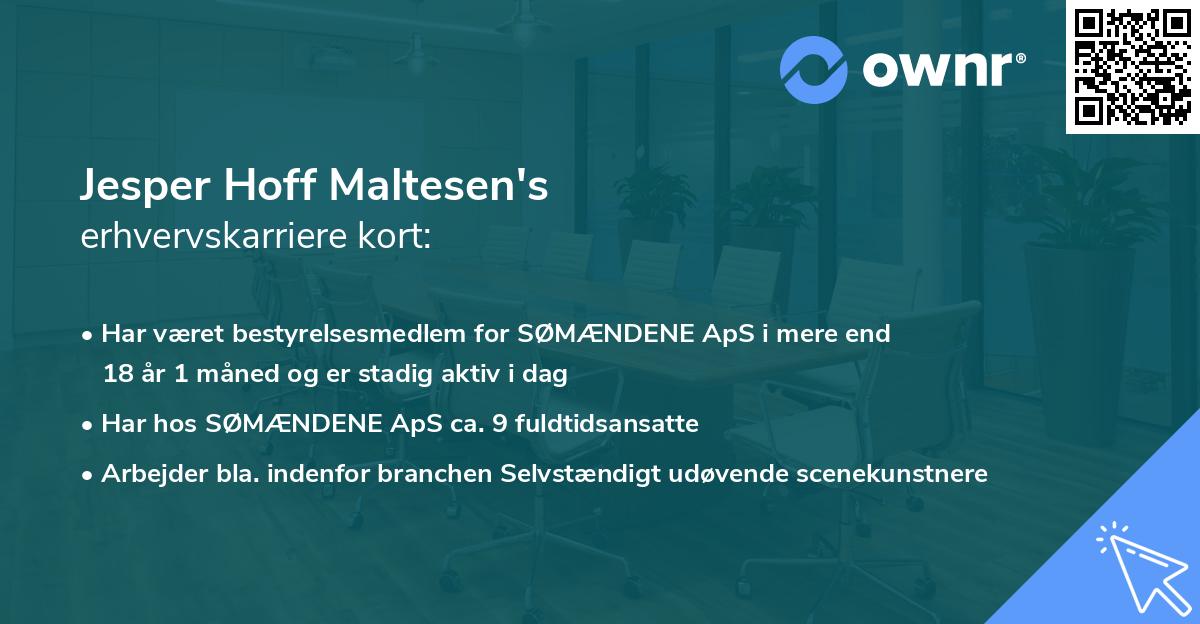 Jesper Hoff Maltesen's erhvervskarriere kort