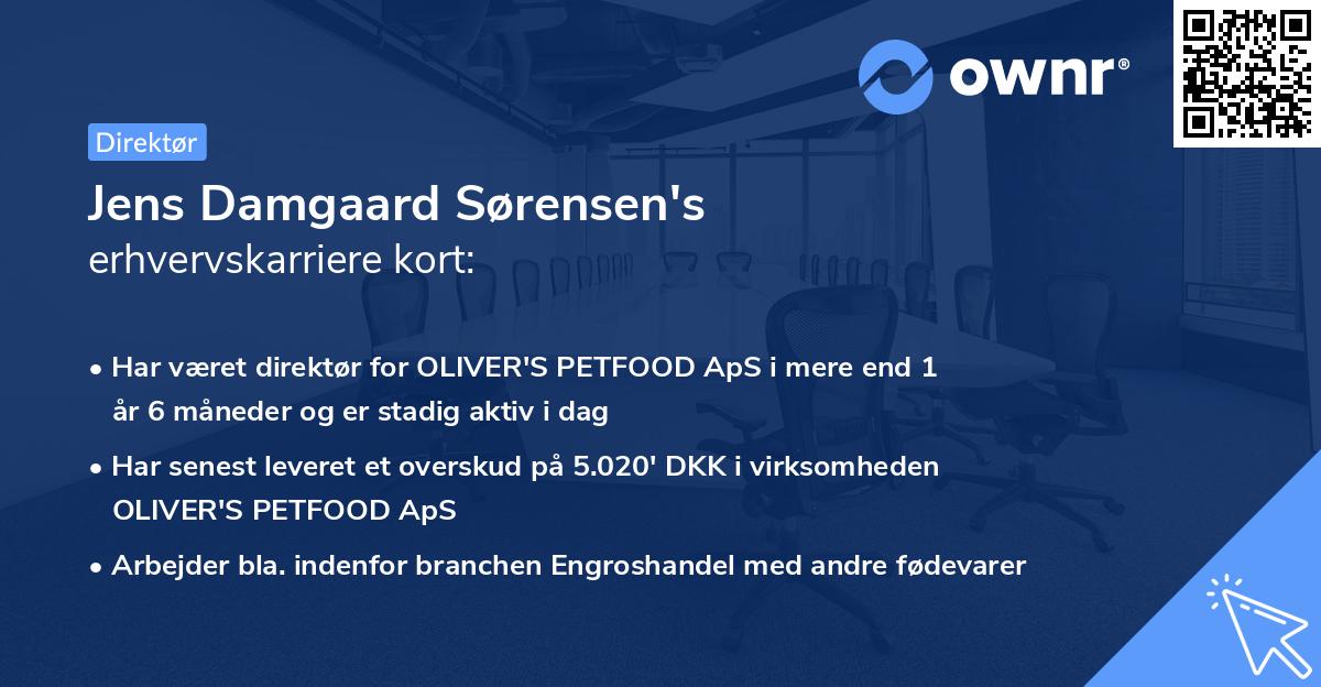 Jens Damgaard Sørensen's erhvervskarriere kort