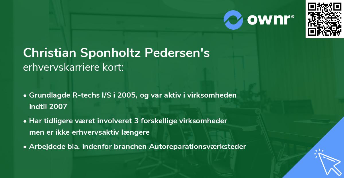 Christian Sponholtz Pedersen's erhvervskarriere kort