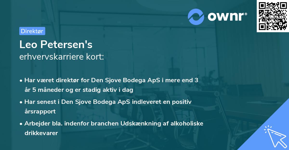 Leo Petersen's erhvervskarriere kort