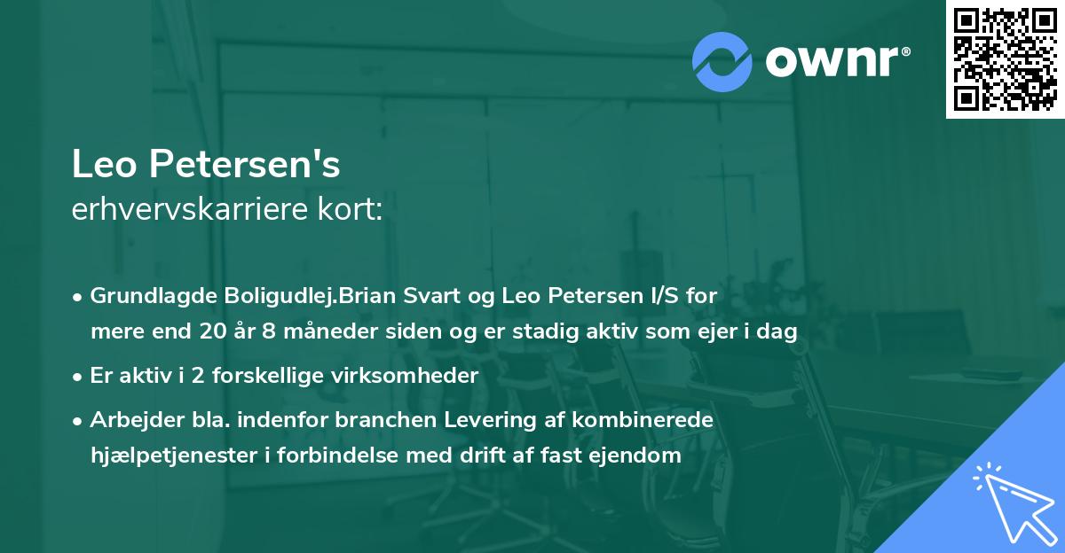 Leo Petersen's erhvervskarriere kort