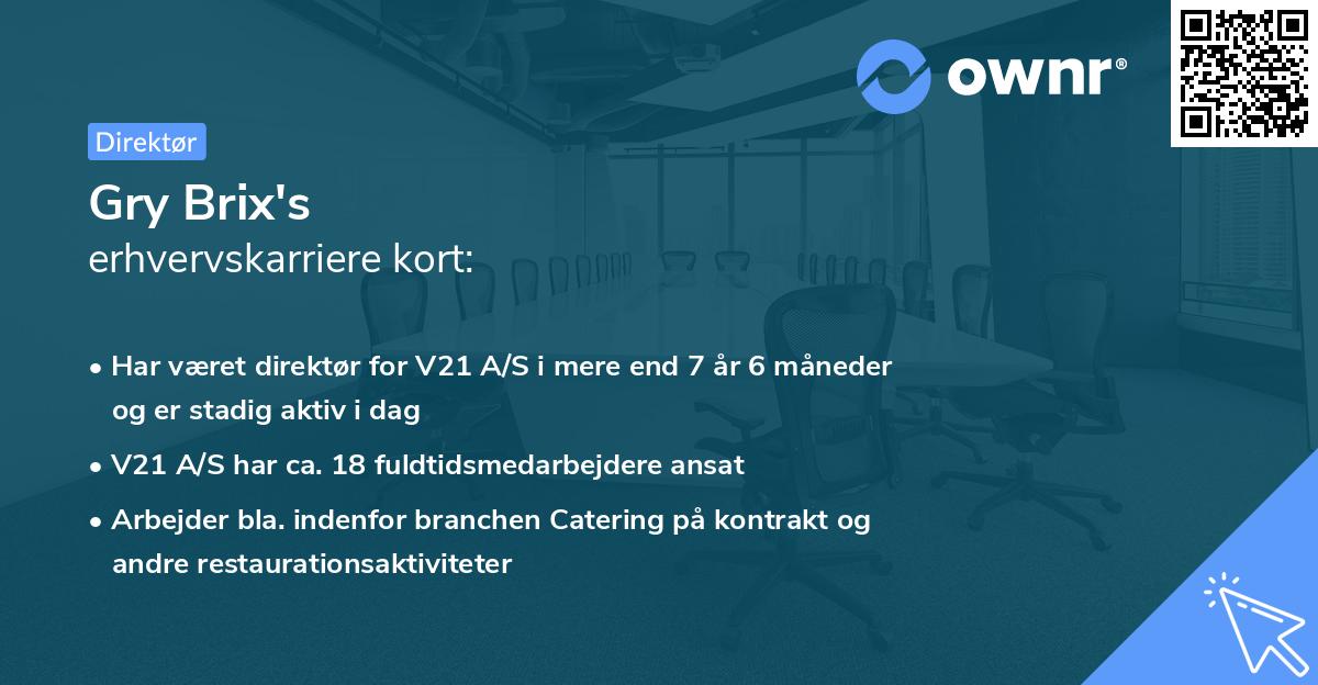 Gry Brix's erhvervskarriere kort