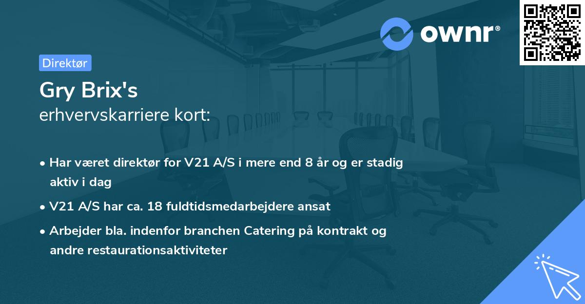 Gry Brix's erhvervskarriere kort