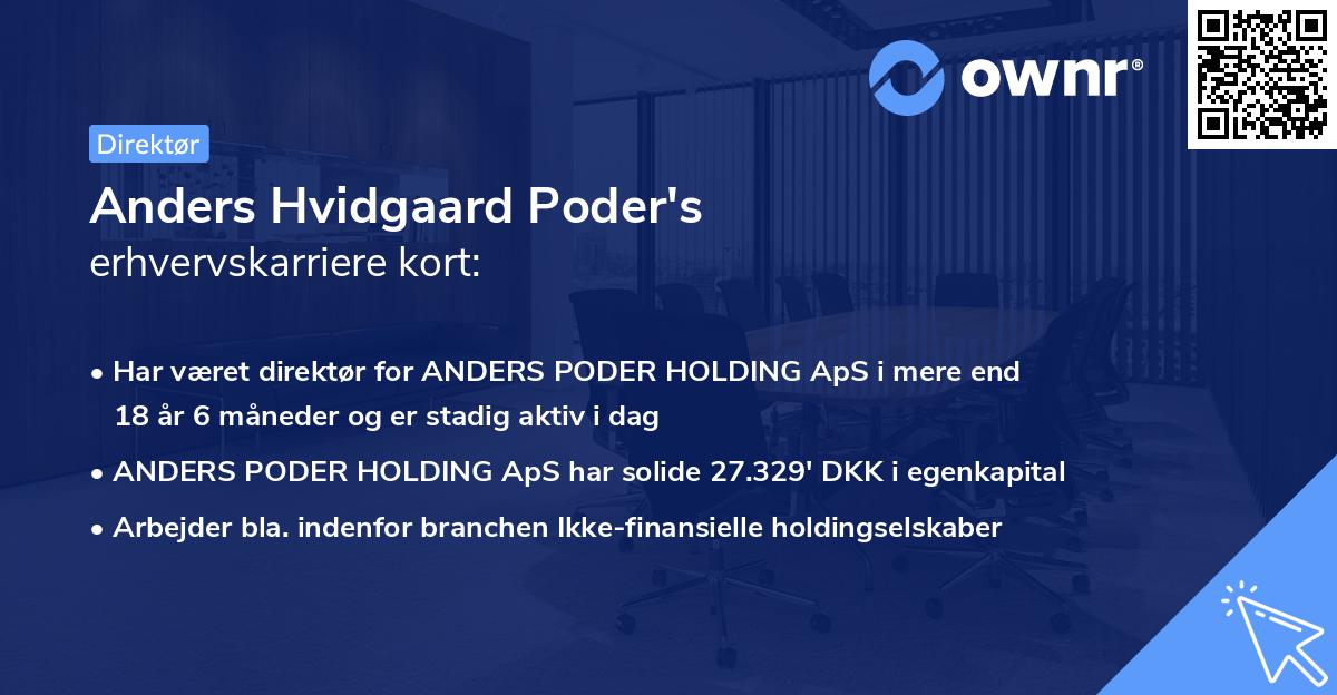Anders Hvidgaard Poder's erhvervskarriere kort