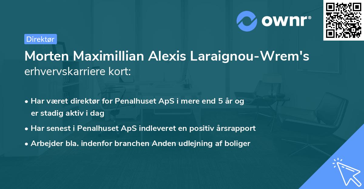 Morten Maximillian Alexis Laraignou-Wrem's erhvervskarriere kort