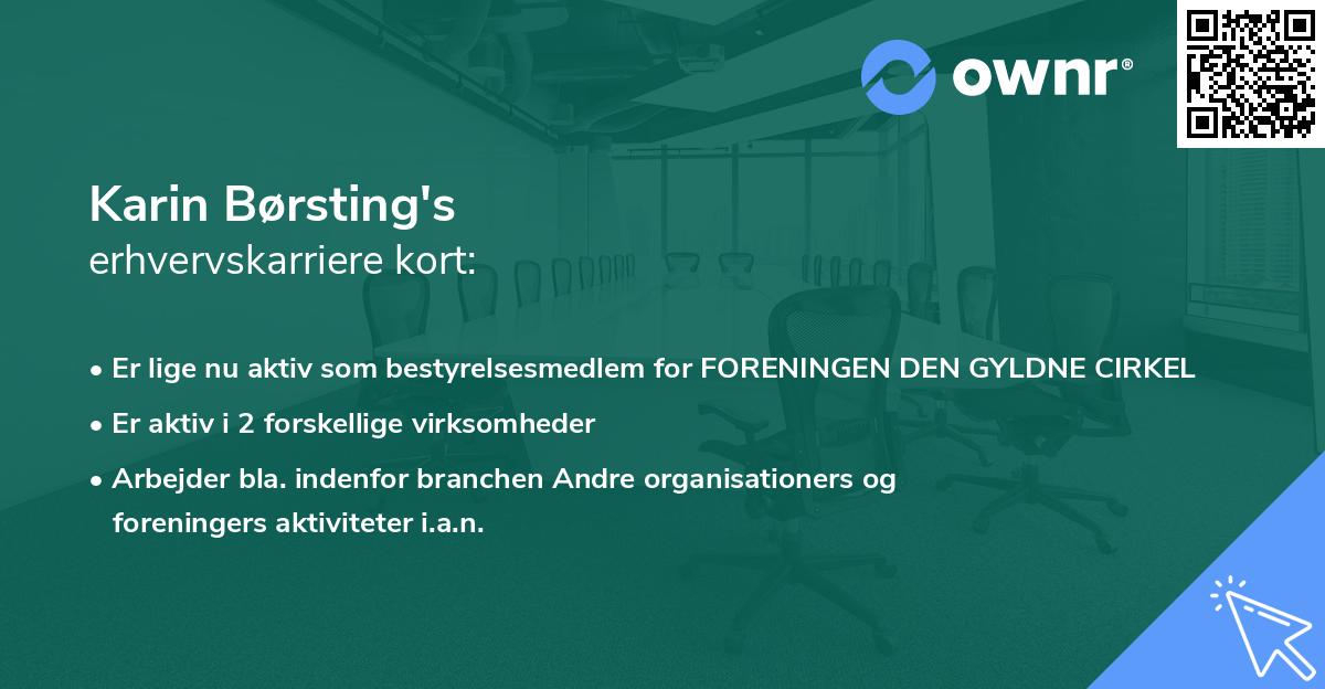 Karin Børsting's erhvervskarriere kort