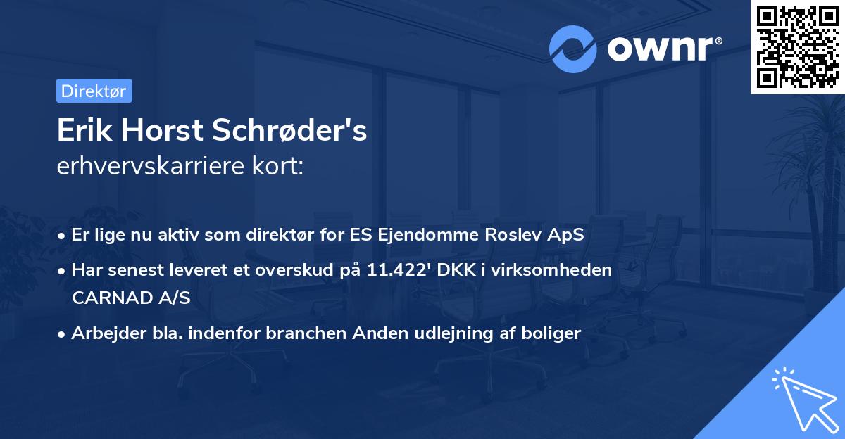 Erik Horst Schrøder's erhvervskarriere kort
