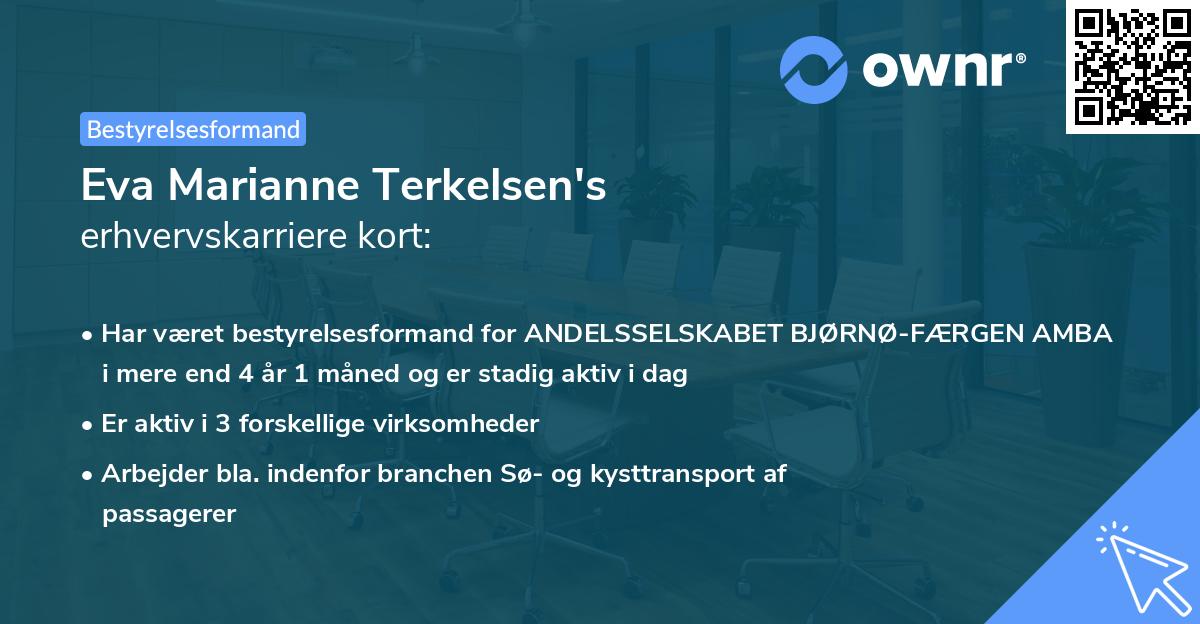 Eva Marianne Terkelsen's erhvervskarriere kort