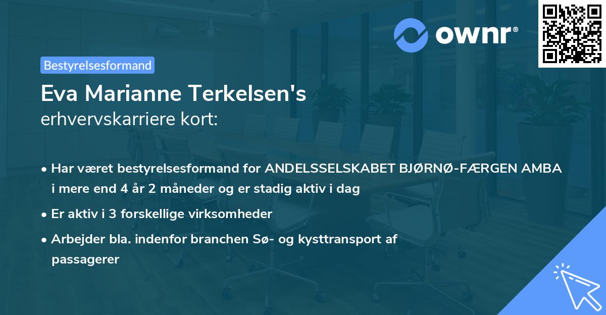 Eva Marianne Terkelsen's erhvervskarriere kort