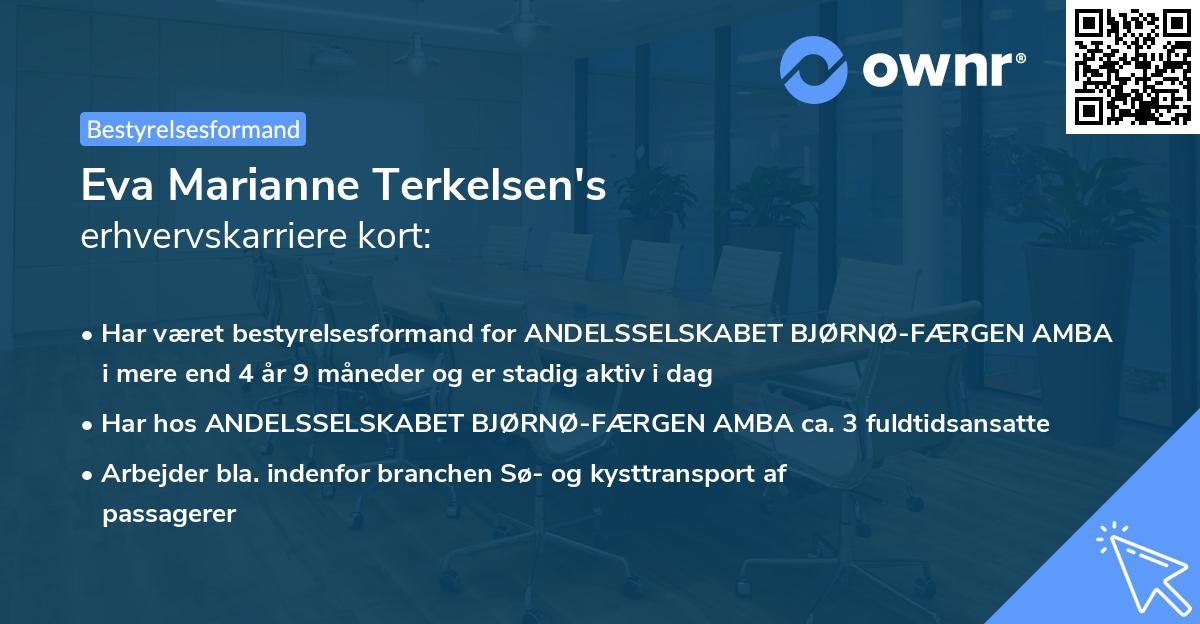 Eva Marianne Terkelsen's erhvervskarriere kort