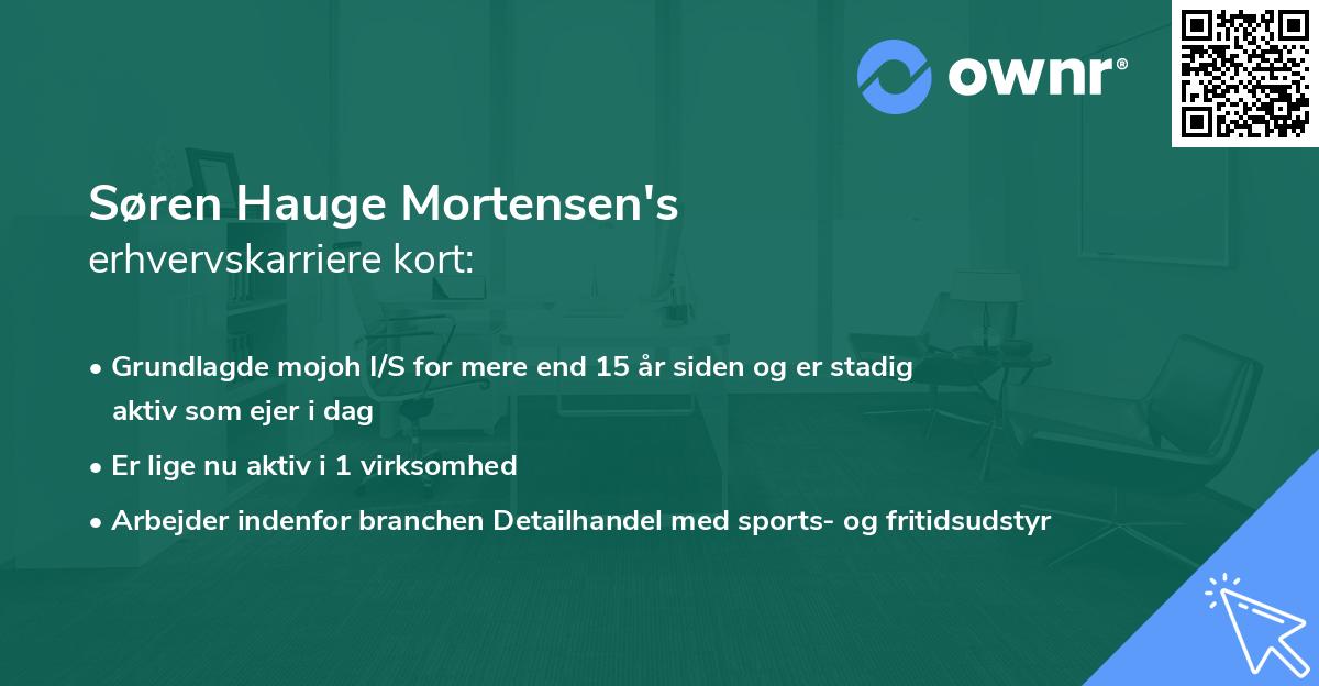 Søren Hauge Mortensen's erhvervskarriere kort