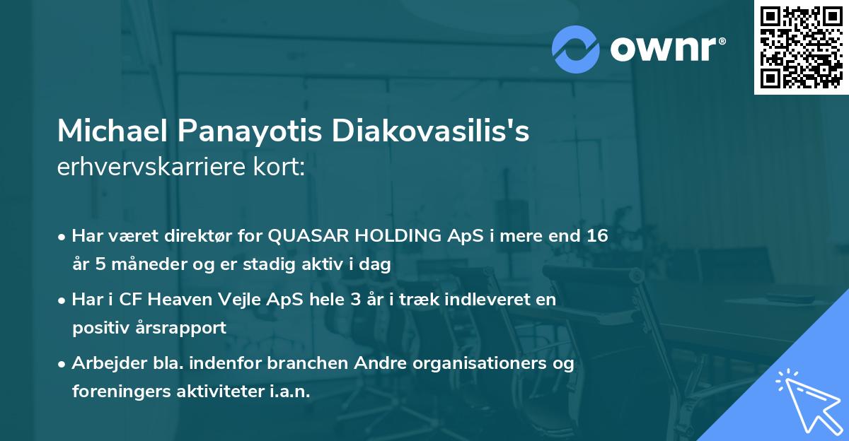 Michael Panayotis Diakovasilis's erhvervskarriere kort