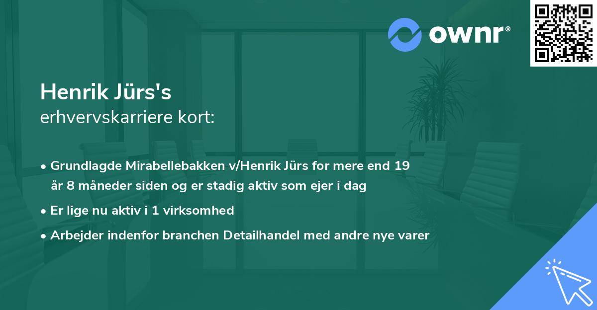 Henrik Jürs's erhvervskarriere kort