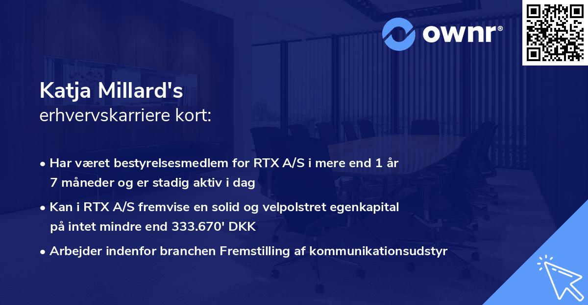 Katja Millard's erhvervskarriere kort