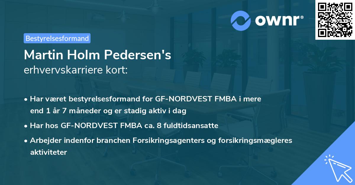 Martin Holm Pedersen's erhvervskarriere kort