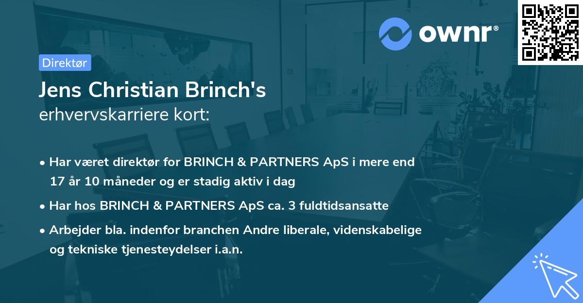 Jens Christian Brinch's erhvervskarriere kort