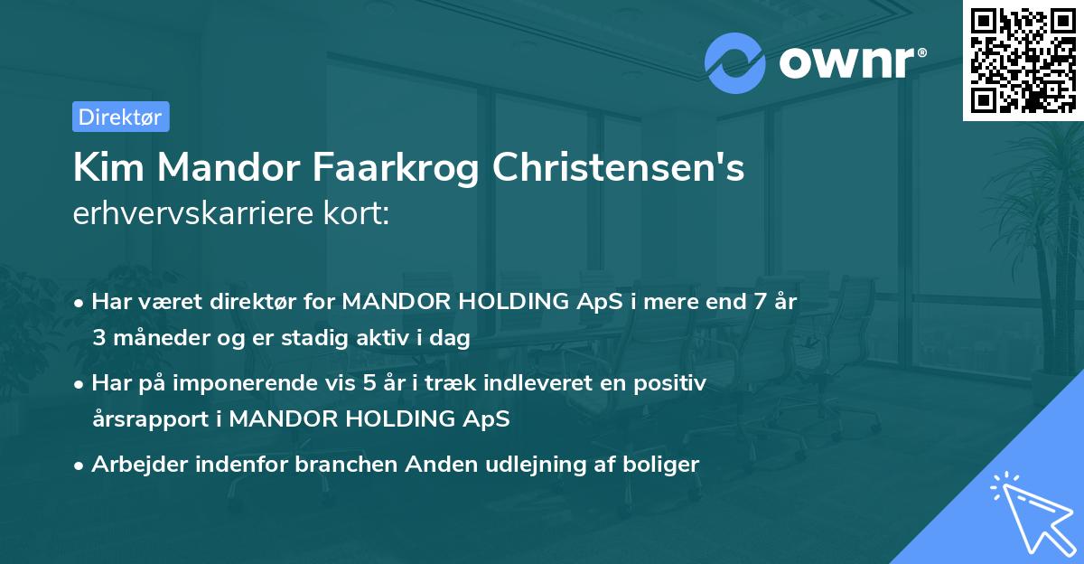 Kim Mandor Faarkrog Christensen's erhvervskarriere kort