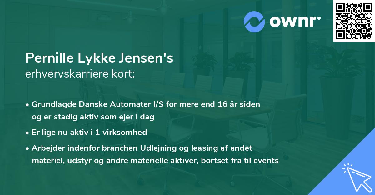 Pernille Lykke Jensen's erhvervskarriere kort