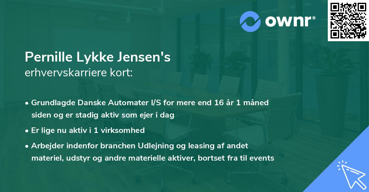 Pernille Lykke Jensen's erhvervskarriere kort