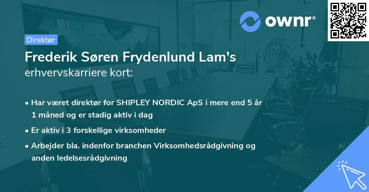 Frederik Søren Frydenlund Lam's erhvervskarriere kort
