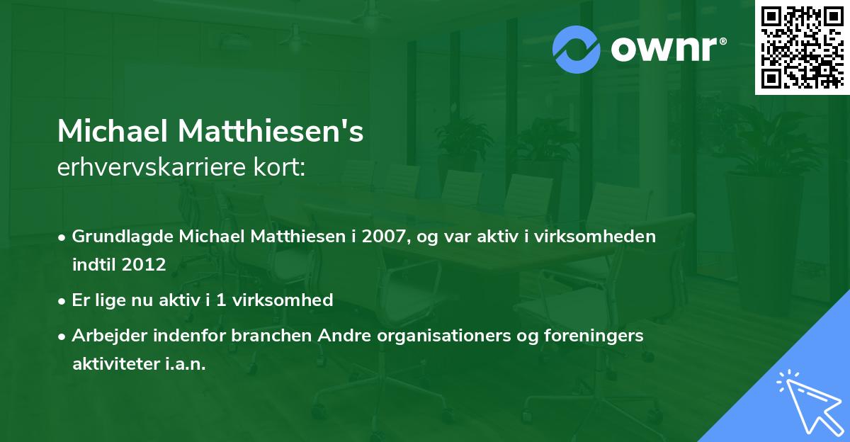 Michael Matthiesen's erhvervskarriere kort