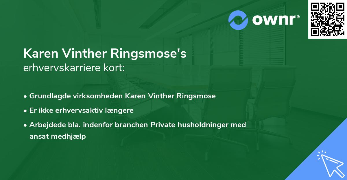 Karen Vinther Ringsmose's erhvervskarriere kort
