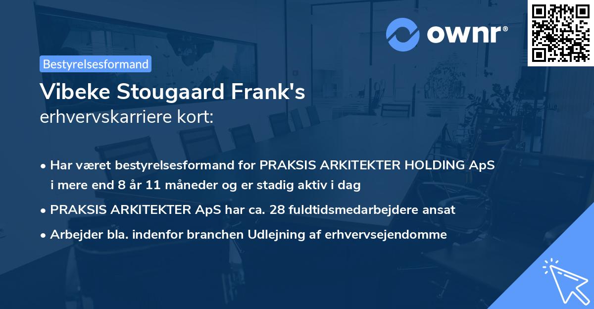 Vibeke Stougaard Frank's erhvervskarriere kort