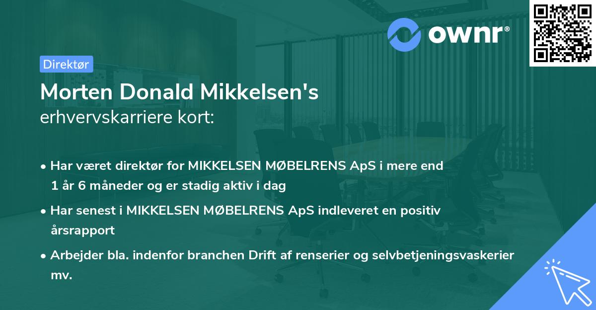 Morten Donald Mikkelsen's erhvervskarriere kort