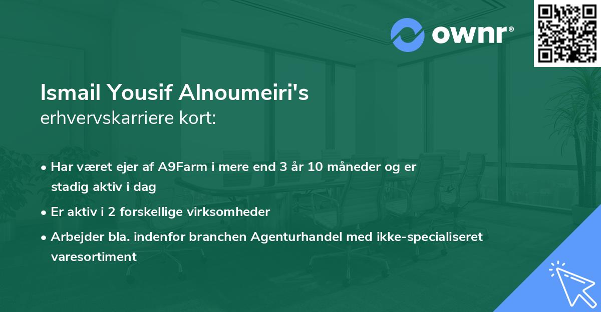 Ismail Yousif Alnoumeiri's erhvervskarriere kort
